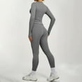 thumbnail image 6 of Women's Zipper Jacket and Leggings Set, High Waist Workout Outfit with Tummy Control, Butt Lifting Yoga Pants and Long Sleeve Top for Running, Gym, Yoga and Casual Sportswear Grey, 6 of 7