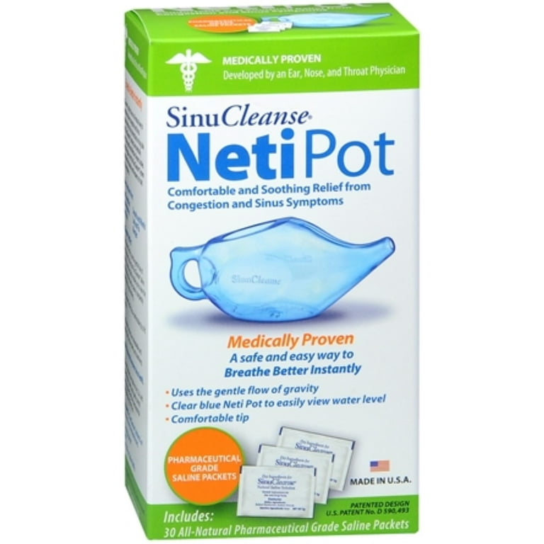 SinuCleanse Neti Pot Nasal Wash System w 30 saline refill packets