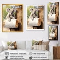 thumbnail image 4 of Designart "Cuddling Koala in Australian Bathroom" Animals Framed Wall Art - Traditional White Koala Entryway Framed Wall Art Print, 4 of 6