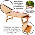 thumbnail image 3 of BirdRock Home Portable Sit or Stand Desk with Storage Drawer and Media Slot - Natural, 3 of 5