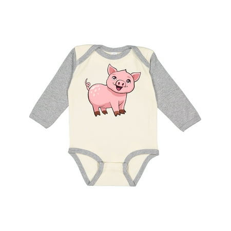 

Inktastic Cute Pig Gift Baby Boy or Baby Girl Long Sleeve Bodysuit