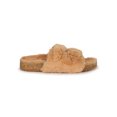 thumbnail image 2 of Bamboo Double Buckle Soft Faux Fur Cork Trim Slide Sandal 20329, 2 of 6