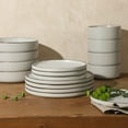 thumbnail image 6 of Gibson Elite Gelston Stoneware Matte Reactive Glaze 16 Piece (Service for 4) Plates and Bowl Dinnerware Set - Cream, 6 of 7