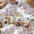 thumbnail image 5 of Area Rug for Living Room, Purple Flowers Non-Slip Indoor Large Carpet for Bedroom/Dining Room, Spring Butterflies Lavender Daisy Botanical Washable Low-Profile Rectangle Floor Runner Rugs - 4 x 6 Ft, 5 of 7