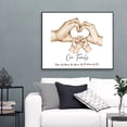 thumbnail image 4 of Póster personalizado de gestos de corazón de pareja, pintura en lienzo conmemorativa para niños de la familia, impresión artística, imagen de pared nórdica, decoración de sala de estar, 3-6, 4 of 4