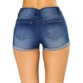 thumbnail image 4 of Lisingtool Womens Jeans Women Low Rise Ripped Stretchy Jeans Shorts Cuffed Hem Casual Denim Shorts for Women Dark Blue, 4 of 6