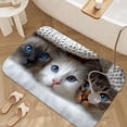 thumbnail image 4 of 1pc Three Cats Under a Blanket Absorbent Non-Slip Bathroom Thickened Flannel Rug Decor,Soft,Quick Drying,Suitable For Indoor/outdoor Use,Bathrooms,Bedrooms,Kitchens,Terrace,Laundry Rooms,16"x24", 4 of 9
