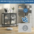 thumbnail image 4 of IKIMI Metal Storage Cabinet with 2 Shelves,32"H Morden Sideboard Buffet Cabinet with Fluted Glass Doors,Accent Coffee Bar for Living room,Dining Room,Kitchen,Assembly Required, 4 of 4