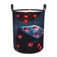 thumbnail image 1 of Fotbe Cosmic Red Sparkle Dice Cesto de Ropa con Asas, Cesto Impermeable de Gran Capacidad, Bolsa de Lavado para Dormitorio, Cesto de Ropa con Ruedas y Asas-Medium, 1 of 6