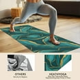 thumbnail image 4 of Teal Gold Marble Pattern Hot Yoga Mat Towel Non Slip for Hot Yoga - Quick-Drying Yoga Mat Cover with 4 Corner Pockets with Travel Bag - Hot Yoga Towel Non Slip Grip Moisture Wicking Sweat 70"x26", 4 of 6