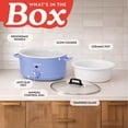 thumbnail image 5 of Gourmia 7 Qt Slow Cooker, 3 Heat Settings, Removable Ceramic Pot, Lavender, 5 of 11