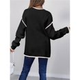 thumbnail image 6 of Women Crewneck Sweaters Long Sleeve Knit Pullover Sweater Casual Fall Tops Black L, 6 of 8