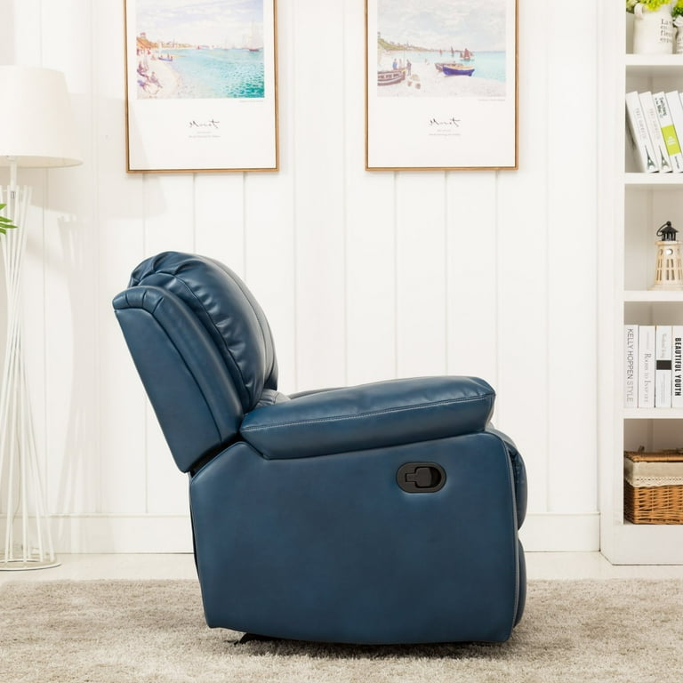 Comfort Pointe Clifton Navy Blue Faux Leather Glider Rocker