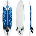 thumbnail image 1 of Gymax 6ft Surfing Body Board  w/ 3 Removable Fins Safety Leash White, 1 of 10