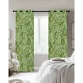 thumbnail image 2 of Vintage Green Blackout Curtains for Bedroom - 84 Inch Long Light Blocking 2 Panels Set, Retro Botanical Abstract Art Thermal Insulated Living Room Drapes Grommet Window Curtains 52"x84", 2 of 8