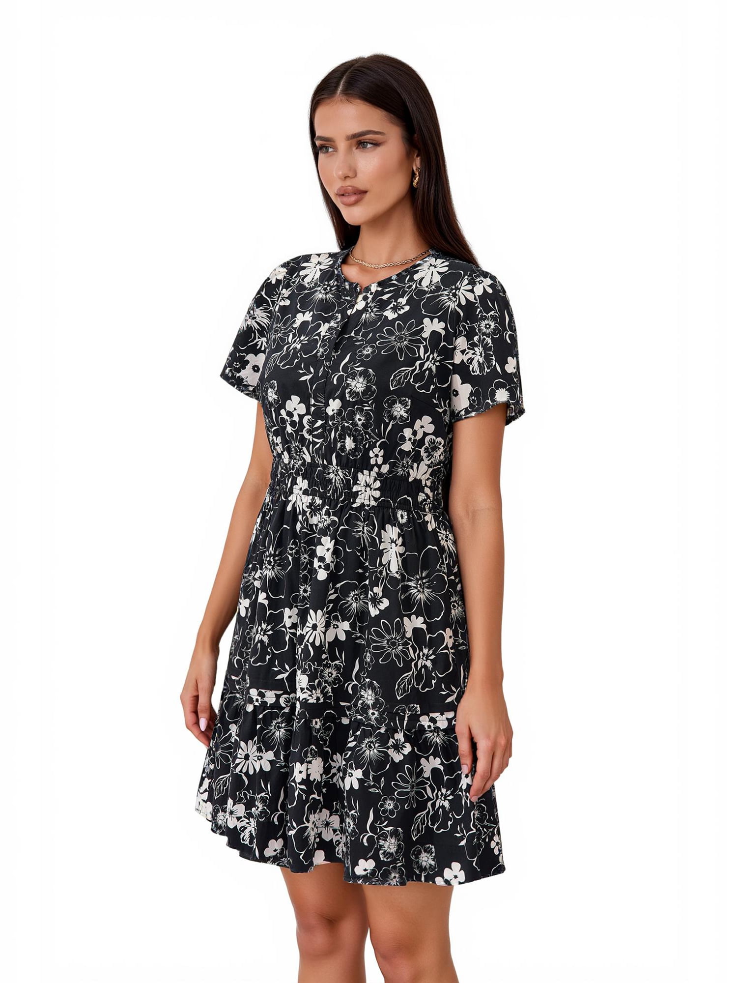 PRETTYGARDEN Women's V-Neck Mini Dress, Sizes S-XXL
