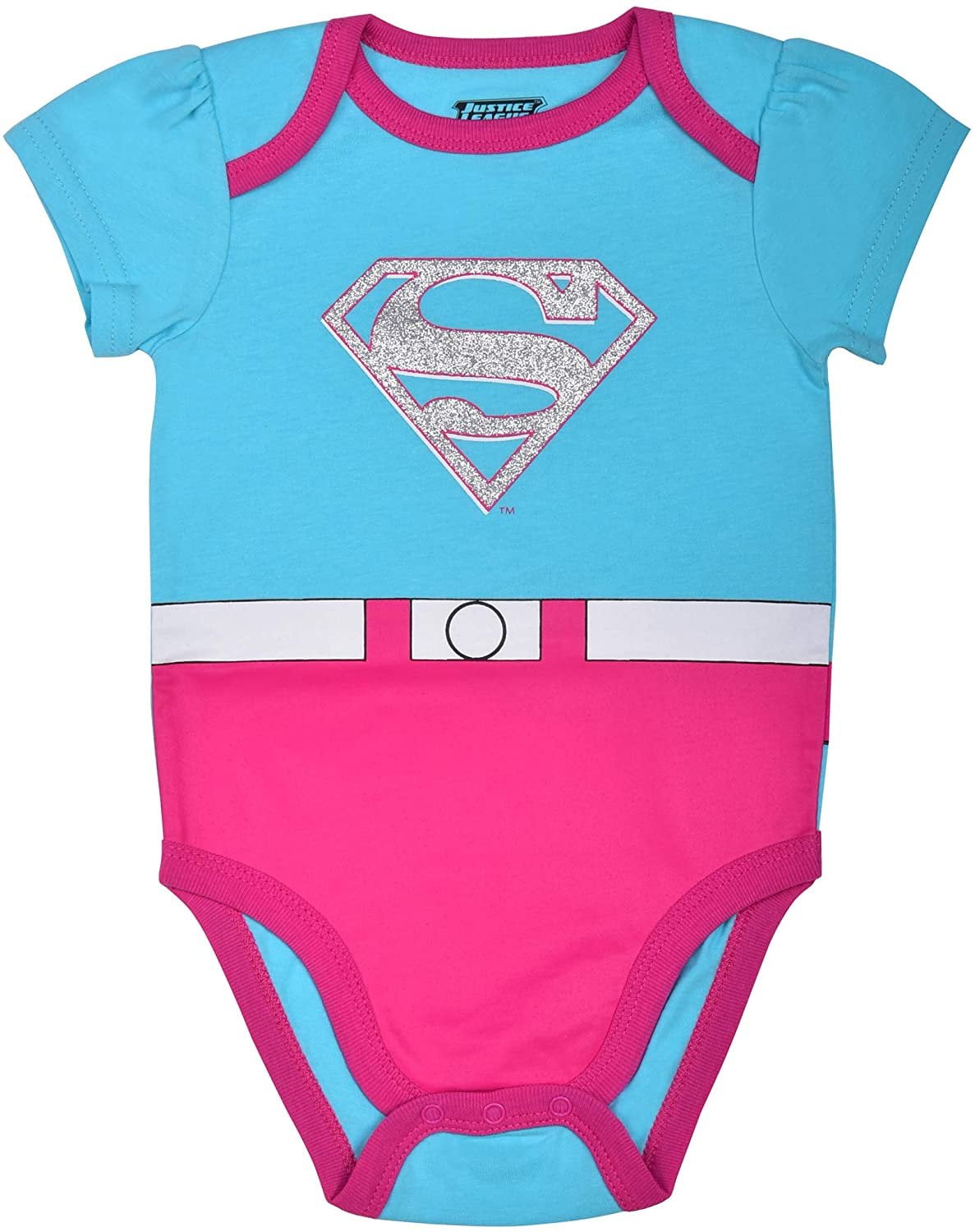 Warner Bros Girl's 5-Pack Justice League Shot Sleeve Baby Onesie Creepers
