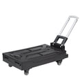 thumbnail image 2 of VECELO Extra Large Foldable Utility Cart, Portable Rolling Crate Handcart with Adjustable Handle, Shopping Trolley Collapsible Tool Box with Lid & Wheels, Black, 2 of 7