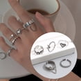 thumbnail image 3 of OUSITAID 5Pcs/Set Stackable Ring Adjustable Heart Rings Set Vintage Boho Jewelry for Women Girls, 3 of 7