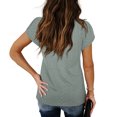 thumbnail image 4 of HAPIMO Women's Trendy Loose Tops Eyelet Dressy Tunic Clearance for Teen Girls Solid Color Ruched Summer Petal Sleeve Keyhole Neck Pullover Elegant Casual Blouses Army Green XL, 4 of 9