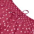 thumbnail image 3 of WHLBF UTTOASFAY Pants for Women Elastic Waist Pocket Drawstring Bohemian Polka Dots Wide Leg Full Length Pants Red XXXL, 3 of 6