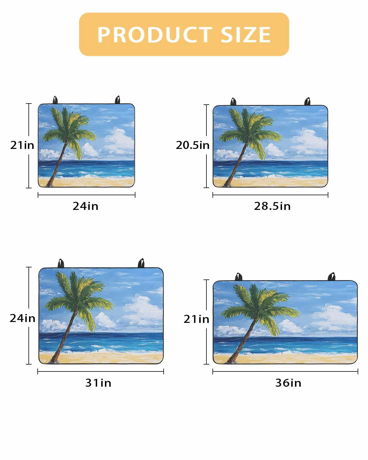 nqOlkjepod Large Induction Cooktop Protector Mat 24"x21", Palm Tree Beach Stove Top Covers for Electric Stove, Summer Ocean Blue Sky Cloudy Scenery Stove Burner Cover Mats, Glass Top Stove Cover