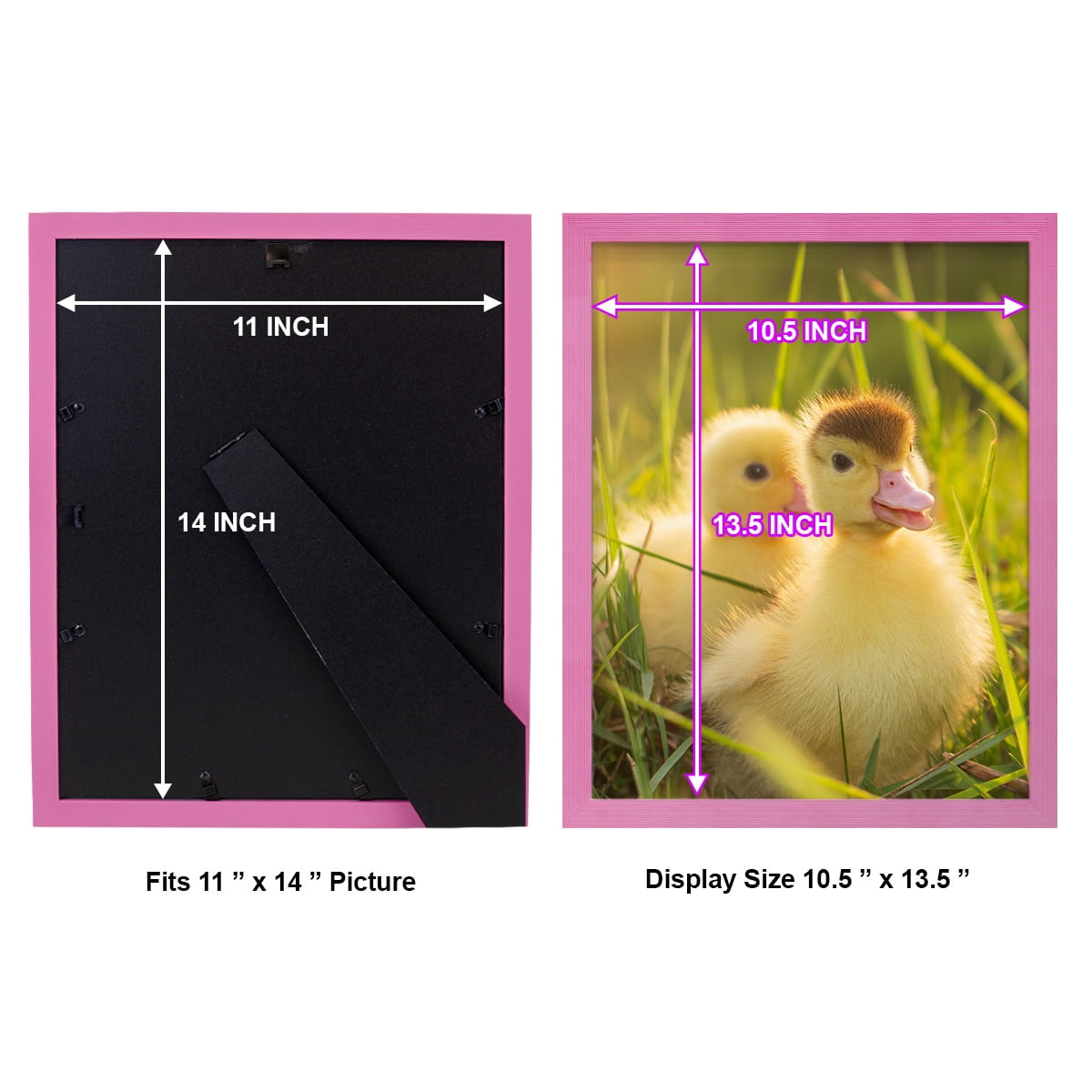 Grooved 11 in. x 14 in. Pink Picture Frame Set (Set of 4)