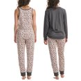 thumbnail image 4 of Karen Neuburger Women's 3-Piece Printed Soft Pajama Lounge Set (Gray, 2X), 4 of 6