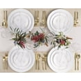 thumbnail image 5 of Combo Set 7" Dessert Plates and 10" inch Round White Plastic Plates with Gold Flutter Flower Print, Disposable China Like Party Plate, Heavy Duty Dinner Charger Plate, Salad, Wedding, Tableware (30), 5 of 5