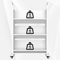 thumbnail image 4 of Garvee 3-Tier Rolling Book Cart on Wheels, V-Shaped Storage Bookshelf with Side Hooks for Library, School, Home, White, 4 of 8