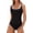 Black, variant on Women’s Sport One Piece Swimsuit Ribbed Color Block Bathing Suit High Cut Adjustable Strap Swimwear(Available in Plus Size)