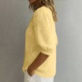 thumbnail image 4 of Vrorvz Printed Top Womens 3/4 Sleeve Button down Collared Tops Summer Business Blouses Casual Work Outfit, 4 of 5