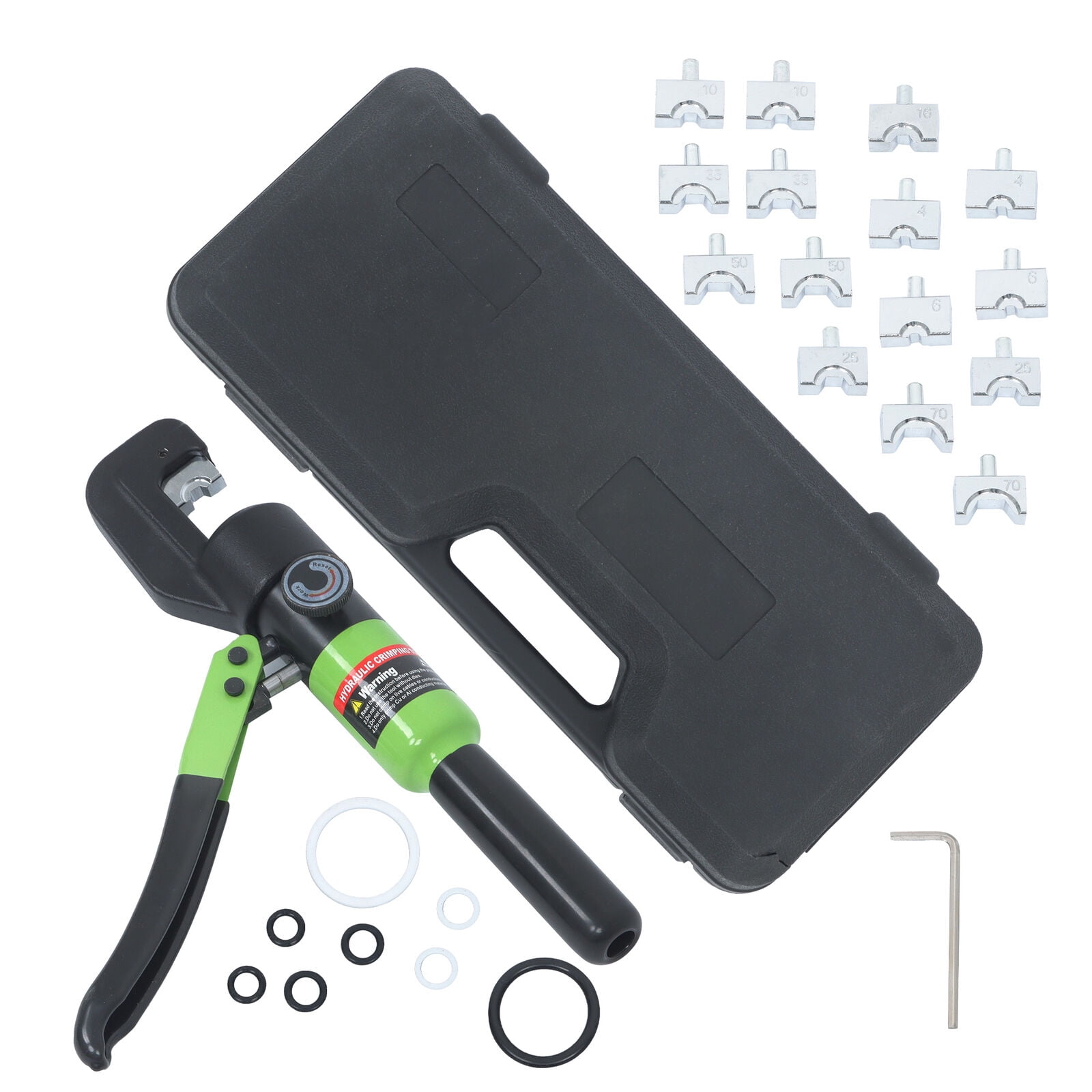 findmall 6MT & 8 Dies Hydraulic Wire Crimper Crimping Tool Battery Cable Lug Terminal