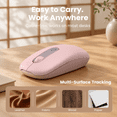 Small Pink Computer Mouse Petal Pink Wireless Computer Mouse, Quiet Compact Portable for Laptops ...