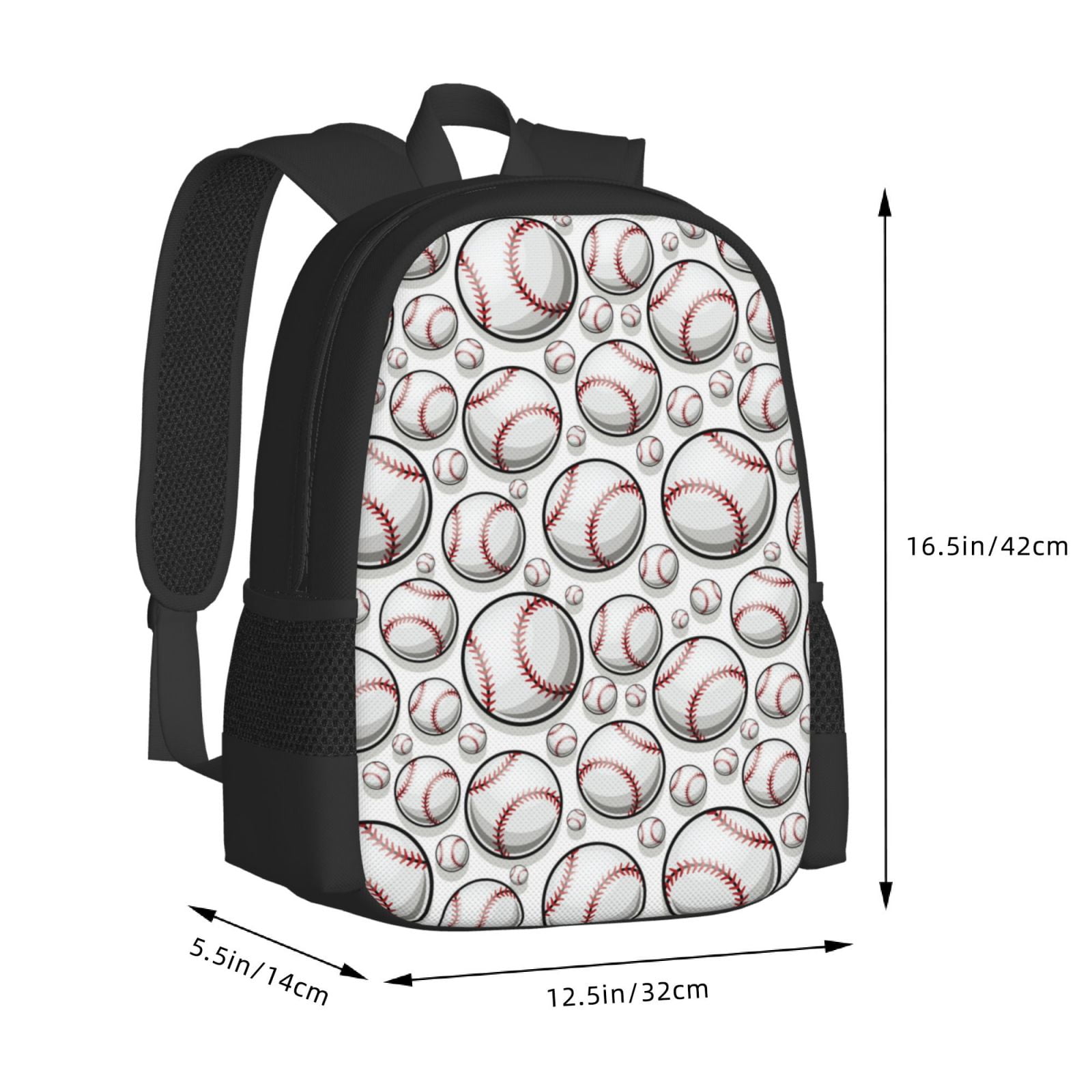 Ratiio Cute Baseball Backpack for Men and Women - Durable 600D Oxford Cloth -Large Capacity, Water-Resistant School, Travel, and Hiking Bag