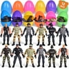 Fun Little Toys 12 Pcs Easter Eggs Prefilled with Army Men Realistic Army Ranger Action Figures, Easter Stocking Stuffers, Easter Basket Stuffers, Easter Egg Fillers
