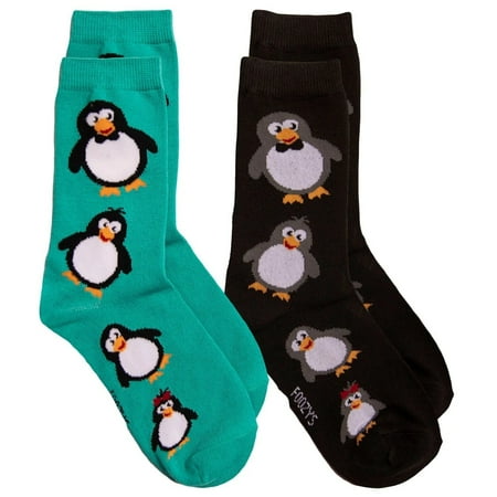 

Foozys Women’s Crew Socks | Penguin Animal Themed Fashion Novelty Socks | 2 Pair