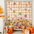 thumbnail image 4 of Shower Curtain Bathroom Set Autumn Maple Leaves Thanksgiving Pumpkin Waterproof Fabric Shower Curtains with Grommets&Hooks Fall Plaid Privacy Bath Curtain for Bathtub 36x72in, 4 of 7