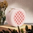 thumbnail image 6 of Fuzoiu Strawberry Print Portable Jewelry Box,Round Mini Leather Travel Jewelry Case,Small Travel Jewelry Organizer,Jewelry Holder for Ring Necklace Earring for Women Girls-Pink, 6 of 7
