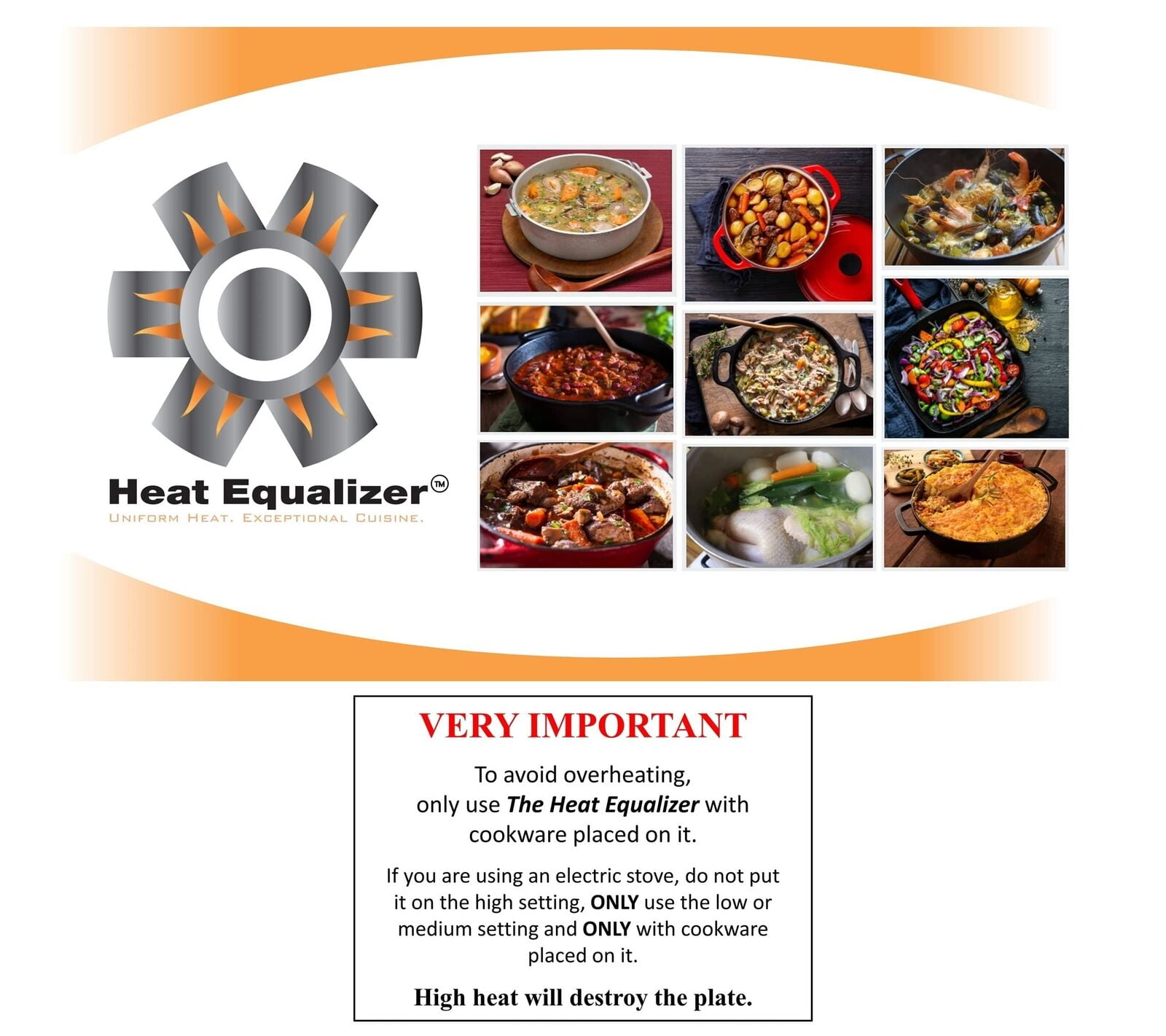 8 inch Black Ceramic Finish Heat Equalizer-Heat Diffuser – Aluminum & Copper Alloy for Gas & Electric Stoves-Hot Plate & Burner Cover-Simmer plate