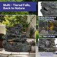 thumbnail image 4 of 20.86" H 4-Tier Outdoor Water Fountain with Cascading Waterfall,Outdoor Fountain with LED Light,Natural Looking Stone and Soothing Sound for Decor on Lawn,Garden,Gray, 4 of 9