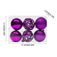 thumbnail image 2 of Pompotops 6PCS Purple Christmas Tree Balls Ornaments Christmas Tree Ornament Home Christmas Hanging Pendant New Year Party Holiday Decoration Gift, 2 of 2