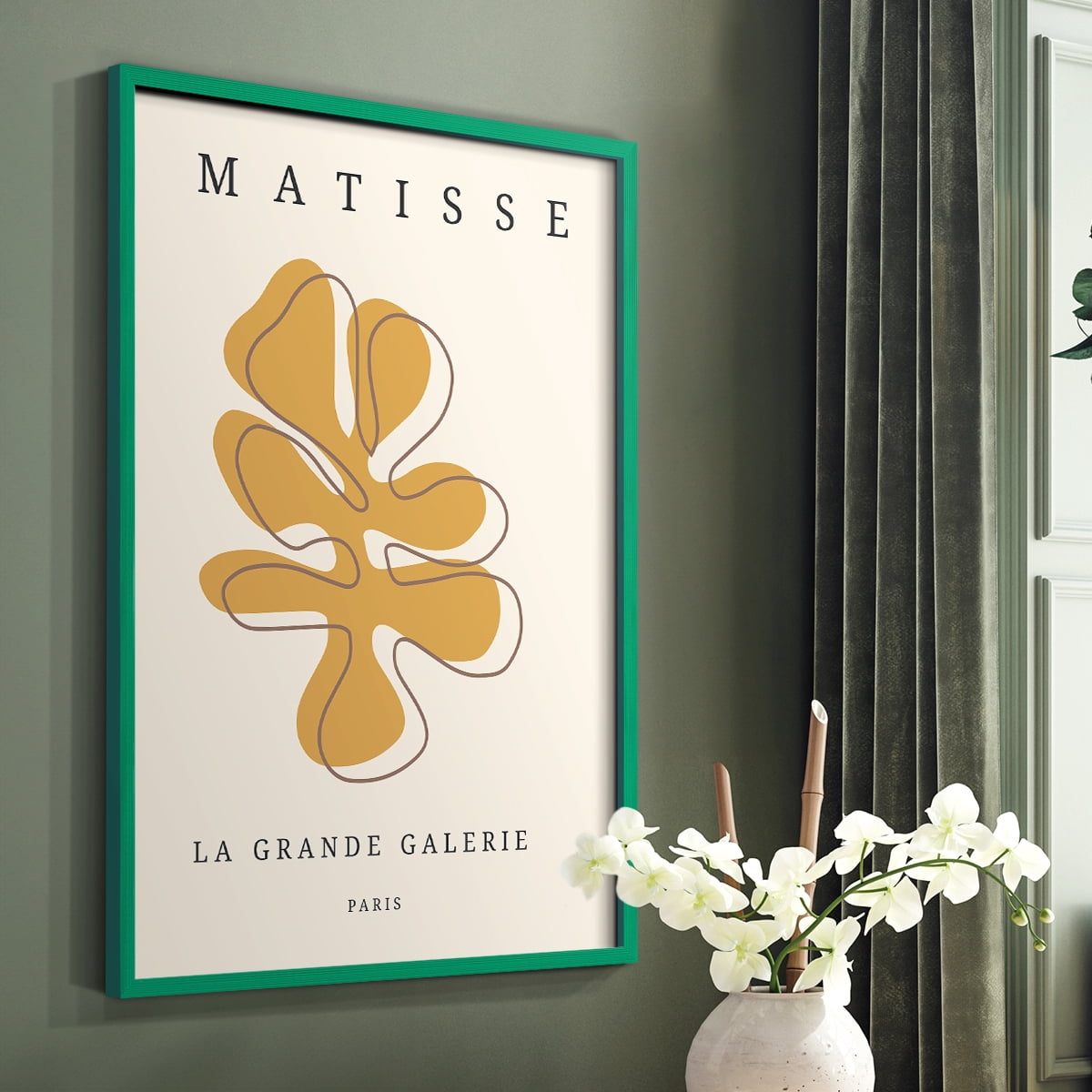 Matisse CCCLXVII in Green Solid Wood 8 x 10 Framed Print