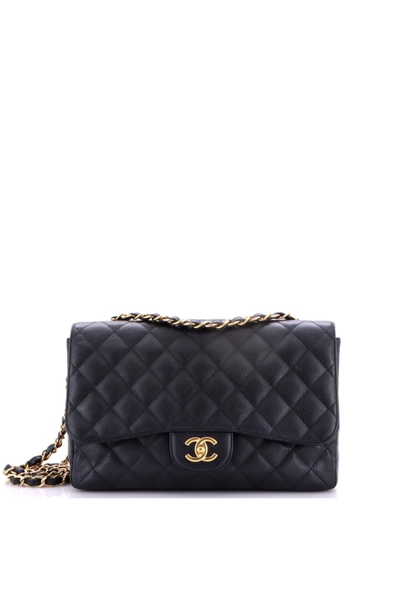 Pre-Owned Classic Single Flap Bag Quilted Caviar Jumbo By Rebag