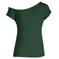 thumbnail image 4 of Green Womens Oversized Tee Shirts, Polyester Dress Shirts for Women, Short Sleeve Androgynous Clothing, Womens T-Shirts, Solid Color Solid Color Casual Tops for Women Trendy, 4 of 9