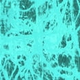 thumbnail image 1 of Ahgly Company Machine Washable Indoor Square Oriental Turquoise Blue Modern Area Rugs, 5' Square, 1 of 4