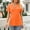 Orange, variant on ITSAME T-Shirt for Womens, Solid Color Short Sleeve Lapel Casual Summer Loose Fashion Blouse Black S