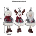 thumbnail image 5 of Juego de adornos colgantes de felpa navideña, muñeco de peluche para árbol de Navidad, decoraciones de 7,1 pulgadas, 3 piezas, Papá Noel/muñeco de nieve/astas/adorno para decoración, 5 of 5