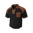 thumbnail image 4 of XAOFW Performance Zipper Pocket Polo Shirts For Man Athletic Knit Casual Sport Short Sleeve Patchwork Shirt Comfortable Tops L, 4 of 4