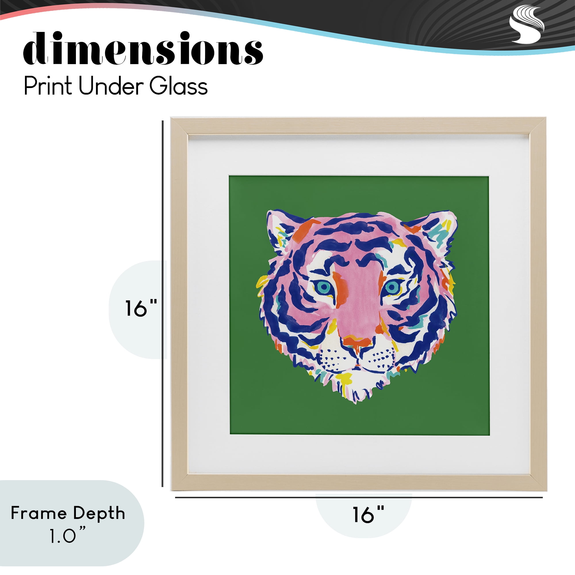 Stupell Industries Exotic Boho Tiger Face Birch Framed Print Under Glass, design by Karolina Sato